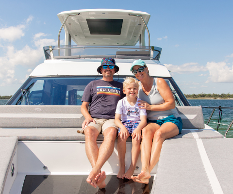 Amy and Kevin on their boat