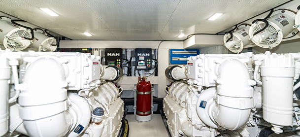 Engine Room of Galeon Yacht