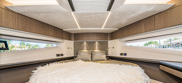 Galeon Yacht Suede Walls Interior