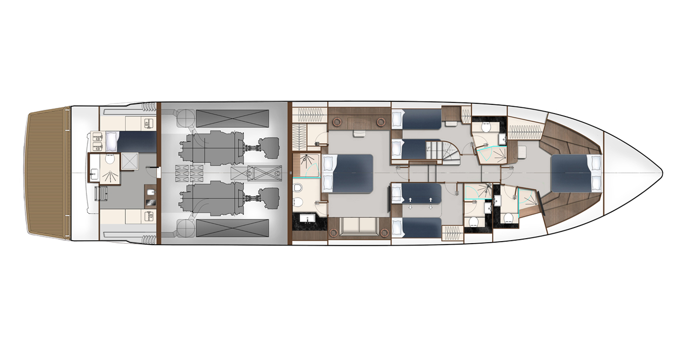 Galeon 800 FLY layout sketch
