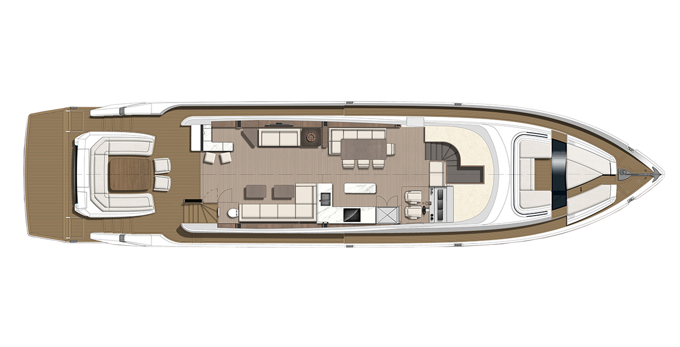 Galeon 800 FLY layout sketch