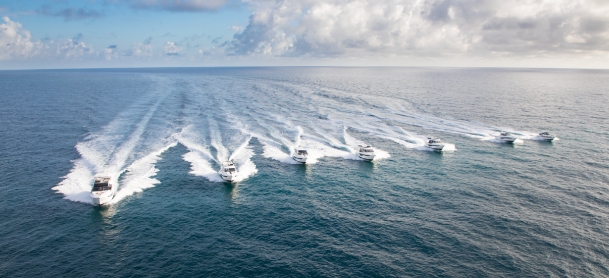 Galeon yachts out on the water