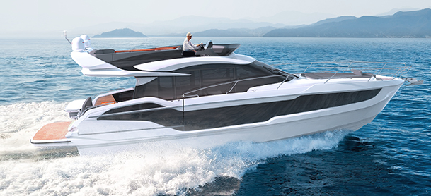 Galeon Yacht on the water