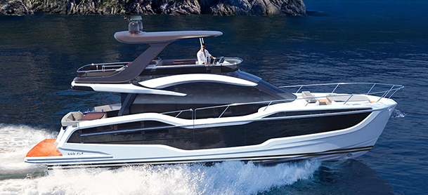 Galeon Yacht on the water