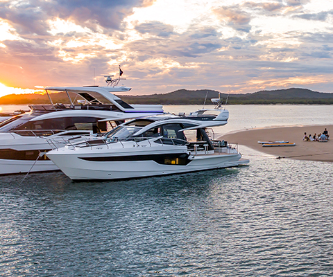 two Galeon boats on the water