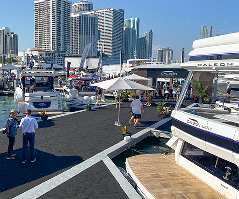 Galeon booth at the Miami International Boat Show