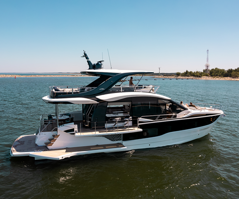 A Galeon yacht out on the water