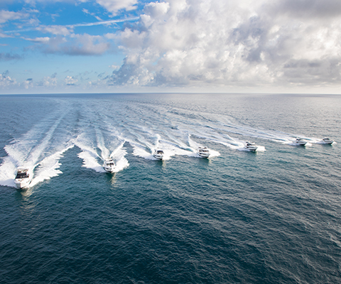 Galeon Yachts on the water