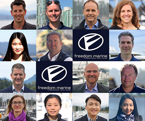 grid of individuals with company logo